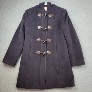 LL Bean Womens Bellandi Wool Jacket Size 10 Thinsulate Lined Pea Coat Toggle